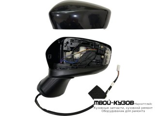 ЗЕРКАЛО ЛЕВАЯ СТОРОНА ЭЛЕКТР С ПОДОГРЕВОМ , ДИОД УКАЗАТЕЛЬ ПОВОРОТА 6 КОНТ (ASPHERICAL) ГРУНТ (ТАЙВАНЬ) для Mazda 3 (2013-)