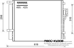 SANTA FE КОНДЕНСАТОР КОНДИЦИОНЕРА (дизель) (см.каталог) для Hyundai SANTA FE (2006-2011)