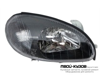 ФАРА ПРАВАЯ СТОРОНА ПОД КОРРЕКТОР (DEPO) ВНУТРИ ЧЁРНЫЙ для Daewoo LANOS (1998-) CHEVROLET LANOS (2002-)