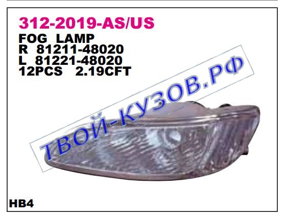 rx300 фара противотуманная правая (depo) 312-2019R-AS