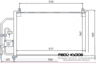 LANOS КОНДЕНСАТОР КОНДИЦИОНЕРА для Daewoo LANOS (1998-) CHEVROLET LANOS (2002-)