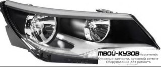 ФАРА ПРАВАЯ СТОРОНА С КОРРЕКТОР , ВНУТРИ (DEPO) ЧЁРНЫЙ-ХРОМ для Volkswagen TIGUAN (2007-2016)