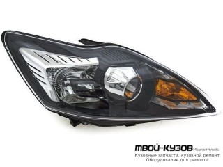 ФАРА ПРАВАЯ СТОРОНА (КСЕНОН) С КОРРЕКТОР ВНУТРИ (DEPO) ЧЁРНЫЙ для Ford FOCUS (2008-2010)