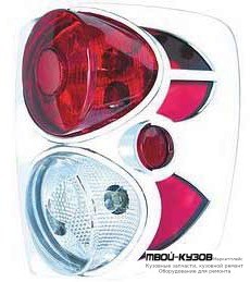 ФОНАРЬ ЗАДНИЙ ВНЕШНИЙ ЛЕВАЯ + ПРАВАЯ (КОМПЛЕКТ) ТЮНИНГ (LEXUS ТИП) (EAGLE EYES) ВНУТРИ ХРОМ для Jeep GRAND CHEROKEE (1999-2005)