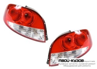 ФОНАРЬ ЗАДНИЙ ВНЕШНИЙ ЛЕВАЯ + ПРАВАЯ (КОМПЛЕКТ) ТЮНИНГ ПРОЗРАЧНЫЙ ХРУСТАЛ КРАСНЫЙ-БЕЛ для Daewoo MATIZ (2001-)