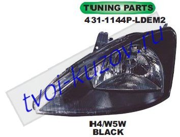 focus фары левая+правая (комплект) (под электро корректор) тюнинг внутри черн 431-1144P-LDEM2