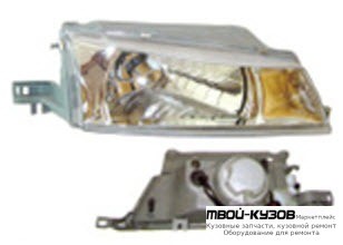 ФАРА ЛЕВАЯ СТОРОНА ТЮНИНГ ПРОЗРАЧНЫЙ ПОД КОРРЕКТОР ВНУТРИ ХРОМ (КИТАЙ) для Daewoo NEXIA (1995-)