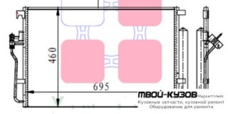 SPRINTER {CRAFTER 06-} КОНДЕНСАТОР КОНДИЦИОНЕРА (см.каталог) для Volkswagen CRAFTER (2006-), Mercedes SPRINTER (2006-)