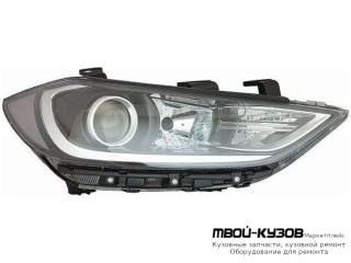 ФАРА ПРАВАЯ СТОРОНА ЛИНЗОВАННАЯ , ПОД КОРРЕКТОР , ДИОД (КИТАЙ) для Hyundai ELANTRA (2016-)