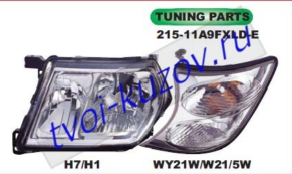 patrol gr {h7/h1} фары левая+правая (комплект) с противотум тюнинг прозрач хрустал 215-11A9FXLD-E