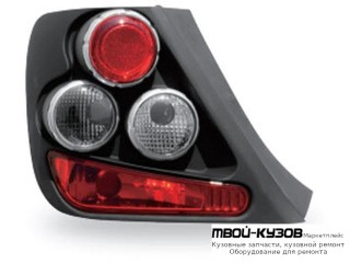 ФОНАРЬ ЗАДНИЙ ВНЕШНИЙ ЛЕВАЯ + ПРАВАЯ (КОМПЛЕКТ) ТЮНИНГ (3 дв) КРАСНЫЙ - БЕЛ (JUNYAN) ВНУТРИ ЧЁРНЫЙ для Honda CIVIC СЕДАН / КУПЕ (2001-2003) ХЭТЧБЭК (2001-2005)