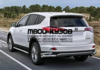 R.5718.005 - ЗАЩИТА ЗАДНЕГО БАМПЕРА d57+d42 уголки (RIVAL) Toyota Rav4 (2015-)