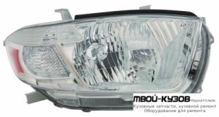 ФАРА ПРАВАЯ СТОРОНА С КОРРЕКТОР (DEPO) для Toyota HIGHLANDER (2007-2009)