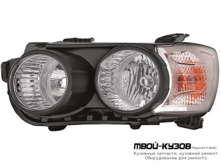 ФАРА ЛЕВАЯ СТОРОНА С КОРРЕКТОР (DEPO) ЧЁРНЫЙ для Chevrolet AVEO T300 (2011-)