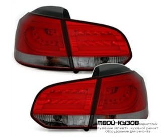 ФОНАРЬ ЗАДНИЙ ВНЕШНИЙ+ВНУТР ЛЕВАЯ + ПРАВАЯ (КОМПЛЕКТ) (ХЭТЧБЭК) ТЮНИНГ С СВЕТЯЩ.СЕКЦИЯМИ ВНУТРИ (EAGLE EYES) КРАСНЫЙ-ТОНИР для Volkswagen GOLF VI (2009-2011)