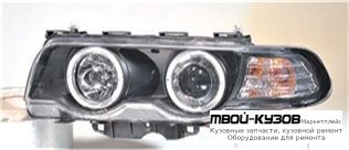 ФАРА ЛЕВАЯ + ПРАВАЯ (КОМПЛЕКТ) ТЮНИНГ (КСЕНОН) ЛИНЗОВАННАЯ С 2 СВЕТЯЩИЙСЯ ОБОДК , ЛИТОЙ УКАЗАТЕЛЬ ПОВОРОТА С КОРРЕКТОР (SONAR) ВНУТРИ ЧЁРНЫЙ для BMW E38 (06.1994 - 08.1998) (09.1998 - 2002)