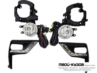 ФАРА ПРОТИВОТУМАННАЯ ЛЕВАЯ + ПРАВАЯ (КОМПЛЕКТ) С РЕШЕТК БАМПЕРА , ПРОВОДК И КНОПКОЙ для Toyota LANDCRUISER PRADO 150 (2017-)