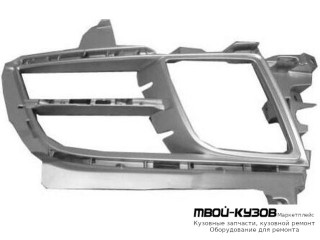 РЕШЕТКА БАМПЕРА ПЕРЕДНИЙ ПРАВАЯ СТОРОНА С ОТВЕРСТИЯМИ ПОД ПРОТИВОТУМАННЫЕ ФАРЫ СЕРЫЙЕБРИСТ (ТАЙВАНЬ) для Mazda 6 (2008-2012)