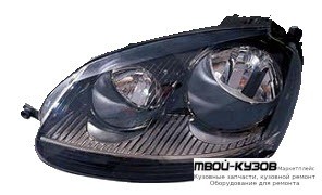 ФАРА ЛЕВАЯ СТОРОНА С КОРРЕКТОР ВНУТРИ (DEPO) ЧЁРНЫЙ для Volkswagen GOLF V (10.2003-)