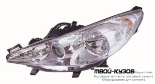 ФАРА ЛЕВАЯ СТОРОНА С ПРОТИВОТУМ С КОРРЕКТОР (DEPO) для Peugeot 207 (2005-)