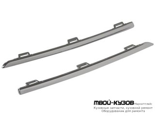 МОЛДИНГ РЕШЕТКИ РАДИАТОРА ЛЕВАЯ + ПРАВАЯ (КОМПЛЕКТ) ХРОМ (ТАЙВАНЬ) для Renault LOGAN / SANDERO (2014-)