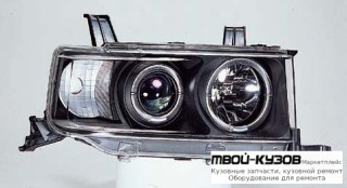 ФАРА ЛЕВАЯ + ПРАВАЯ (КОМПЛЕКТ) ТЮНИНГ ЛИНЗОВАННАЯ С 2 СВЕТЯЩИЙСЯ ОБОДК (SONAR) ВНУТРИ ЧЁРНЫЙ для Toyota SCION XB (2003-)