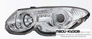 ФАРА ЛЕВАЯ + ПРАВАЯ (КОМПЛЕКТ) ТЮНИНГ С СВЕТЯЩИЙСЯ ОБОДК (SONAR) ВНУТРИ ХРОМ для Chrysler 300M (1999-)