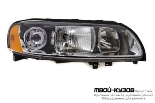 ФАРА ПРАВАЯ СТОРОНА +/- КОРРЕКТОР ВНУТРИ (DEPO) ЧЁРНЫЙ для Volvo S60 (2000-)