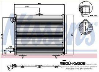 C3 {C2 06-/ 207 06-} КОНДЕНСАТОР КОНДИЦИОНЕРА (NISSENS) (AVA) (см.каталог) для Citroen C2 (10.2003-), Citroen C3 (05.2002 - 10.2005) (11.2005-)