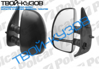 B/J/D 0799- ЗЕРКАЛО R МЕХ., ЧЁРНОЕ, ВЫПУКЛОЕ, ДЛИННОЕ