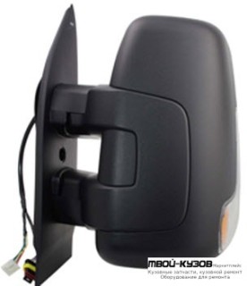 ЗЕРКАЛО ЛЕВАЯ СТОРОНА ЭЛЕКТР С ПОДОГРЕВОМ , УКАЗАТЕЛЬ ПОВОРОТА , ТЕМПЕР ДАТЧИК 2 РАЗЪЁМ. , 9 КОНТ , КОРОТК КРОНШТЕЙН , (CONVEX) (ТАЙВАНЬ) для Iveco DAILY (2012-)