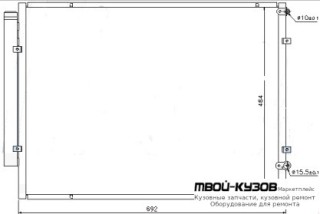 RX300 {RX330/HARIER/HIGHLANDER 05-} КОНДЕНСАТОР КОНДИЦИОНЕРА 3.3 для Toyota HIGHLANDER (2001-2003) (2004-) USA, Lexus RX 300 (02.2003 - 12.2008)