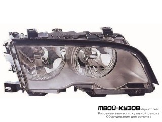 ФАРА ПРАВАЯ СТОРОНА С КОРРЕКТОР ВНУТРИ ЧЁРНЫЙ (DEPO) для BMW E46 СЕДАН / УНИВЕРСАЛ (05.1998 - 08.2001) (09.2001 - 2003)