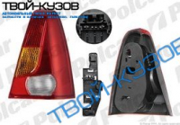 LOGAN 04-ФОНАРЬ ПРАВЫЙ КРАСНО-ЖЕЛТЫЙ С ПЛАТОЙ