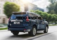 R.5721.007 - ЗАЩИТА ЗАДНЕГО БАМПЕРА d76+d42 уголки (RIVAL) Toyota Land Cruiser Prado 150 (2017-)