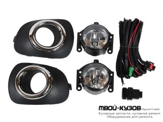 ФАРА ПРОТИВОТУМАННАЯ ЛЕВАЯ + ПРАВАЯ (КОМПЛЕКТ) С ПРОВОДК , КНОПКОЙ , РЕШЕТК БАМПЕРА ХРОМ для Mitsubishi PAJERO SPORT (2009-)