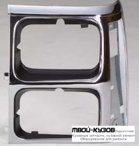 РЕШЕТКА РАДИАТОРА ЛЕВАЯ СТОРОНА П/ ДВУХЛАМП ХРОМ-ЧЁРНЫЙ (ТАЙВАНЬ) для Jeep CHEROKEE (1984-1996)