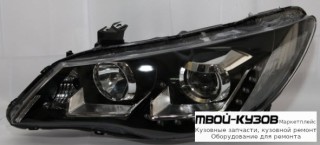 ФАРА ЛЕВАЯ + ПРАВАЯ (КОМПЛЕКТ) ТЮНИНГ ЛИНЗОВАННАЯ (DEVIL EYES) С ДИОД +/- ПОД КОРРЕКТОР (EAGLE EYES) ВНУТРИ ЧЁРНЫЙ для Honda CIVIC (2006-2011) СЕДАН