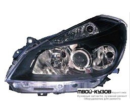 ФАРА ЛЕВАЯ СТОРОНА ПОД КОРРЕКТОР ЛИНЗОВАННАЯ ВНУТРИ (DEPO) ЧЁРНЫЙ для Renault CLIO (2006-)