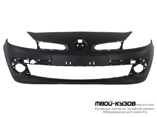 БАМПЕР ПЕРЕДНИЙ С ОТВЕРСТИЯМИ ПОД ПРОТИВОТУМАННЫЕ ФАРЫ ГРУНТ (ТАЙВАНЬ) для Renault CLIO (2006-)