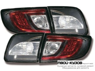 ФОНАРЬ ЗАДНИЙ ВНЕШНИЙ+ВНУТР ЛЕВАЯ + ПРАВАЯ (КОМПЛЕКТ) ТЮНИНГ (СЕДАН) ПРОЗРАЧНЫЙ С ДИОД (SONAR) ВНУТРИ КРАСНЫЙ ЧЁРНЫЙ для Mazda 3 (2004-)