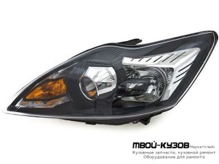 ФАРА ЛЕВАЯ СТОРОНА (КСЕНОН) С КОРРЕКТОР ВНУТРИ (DEPO) ЧЁРНЫЙ для Ford FOCUS (2008-2010)