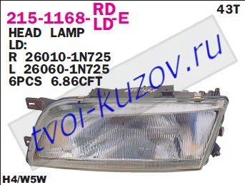almera фара левая (только механический корректор) 215-1168L-LD-E
