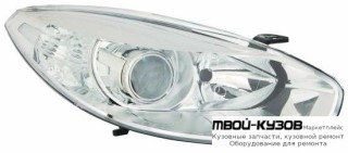 ФАРА ПРАВАЯ СТОРОНА ПОД КОРРЕКТОР (КСЕНОН) (DEPO) для Renault FLUENCE (2010-)