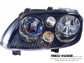 ФАРА ЛЕВАЯ СТОРОНА ПОД КОРРЕКТОР ВНУТРИ (DEPO) ЧЁРНЫЙ для Volkswagen TOURAN (2003-2005) (2006-2010)