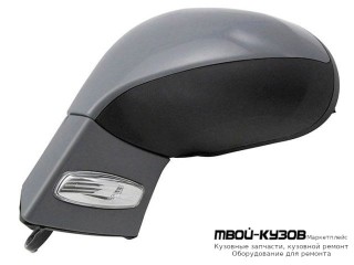 ЗЕРКАЛО ЛЕВАЯ СТОРОНА ЭЛЕКТР С ПОДОГРЕВОМ С УКАЗАТЕЛЬ ПОВОРОТА (CONVEX) ГРУНТ (ТАЙВАНЬ) для Peugeot 308 (2007-)