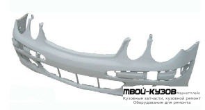 БАМПЕР ПЕРЕДНИЙ (ELEGANCE) С ОТВЕРСТИЯМИ ПОД ОМЫВАТЕЛЬ ФАР ГРУНТ (ТАЙВАНЬ) для Mercedes W211 (07.2002-)