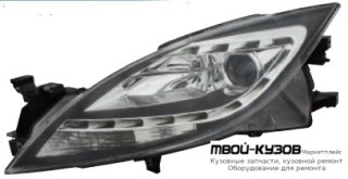 ФАРА ЛЕВАЯ + ПРАВАЯ (КОМПЛЕКТ) ТЮНИНГ (DEVIL EYES) ЛИНЗОВАННАЯ С ДИОД (EAGLE EYES) ВНУТРИ ЧЁРНЫЙ для Mazda 6 (2008-2012)