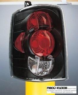 ФОНАРЬ ЗАДНИЙ ВНЕШНИЙ ЛЕВАЯ + ПРАВАЯ (КОМПЛЕКТ) ТЮНИНГ ПРОЗРАЧНЫЙ (SONAR) ВНУТРИ ЧЁРНЫЙ для Jeep GRAND CHEROKEE (1993-1995)