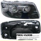 ФАРА ЛЕВАЯ + ПРАВАЯ (КОМПЛЕКТ) ТЮНИНГ ЛИНЗОВАННАЯ С СВЕТЯЩИЙСЯ ОБОДК С КОРРЕКТОР (DEPO) ВНУТРИ ЧЁРНЫЙ для Volkswagen TRANSPORTER T5 (2003-2009)